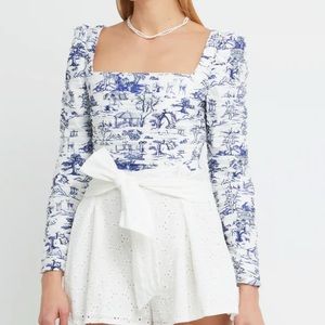 Dark blue toile few moda top